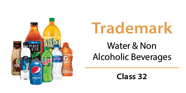 Trademark Class 32 - Water & Non Alcoholic Beverages