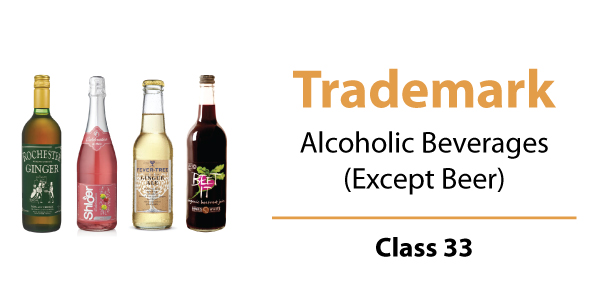Trademark Class 33 - Alcoholic Beverages (Except Beer)